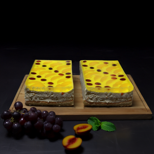Exotic Cake. Handmade cake with jelly and fresh fruit.