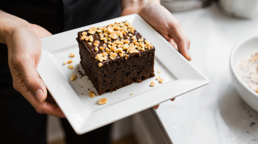 Freshly baked brownie cake from The Happy Family Bakery