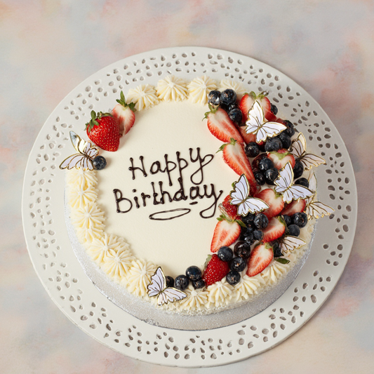 Handmade birthday cake with a special message