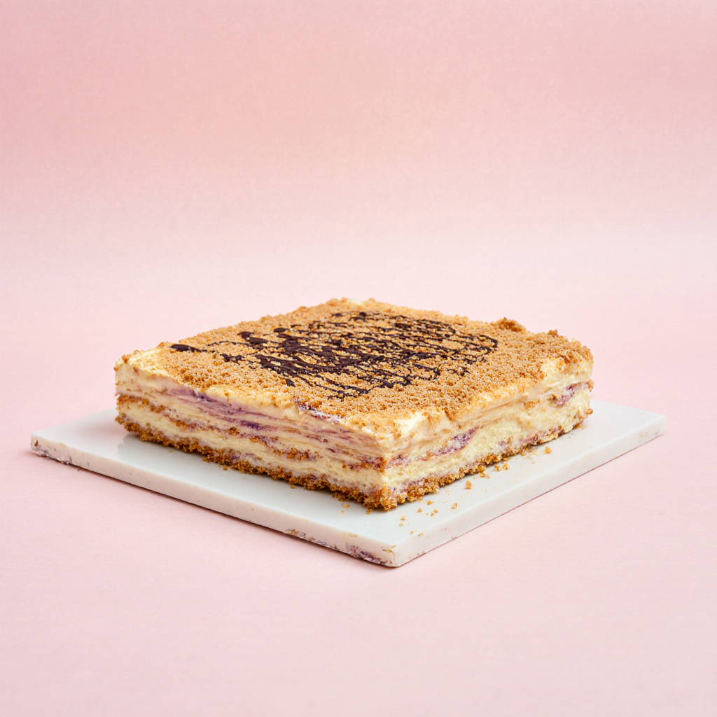 Napoleon cake. Handmade cake from The Happy Family Bakery
