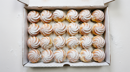 Profiteroles with cottage cheese from the Happy Family Bakery